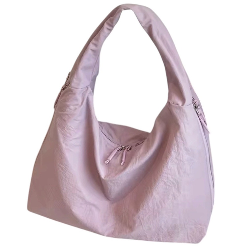 Adorable light pinkish lavender slouchy crescent shoulder bag - large capacity - Picture 8 of 8